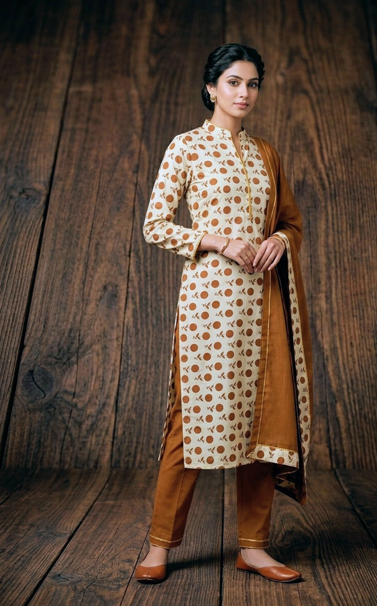 2-Piece Printed Unstitched Suit