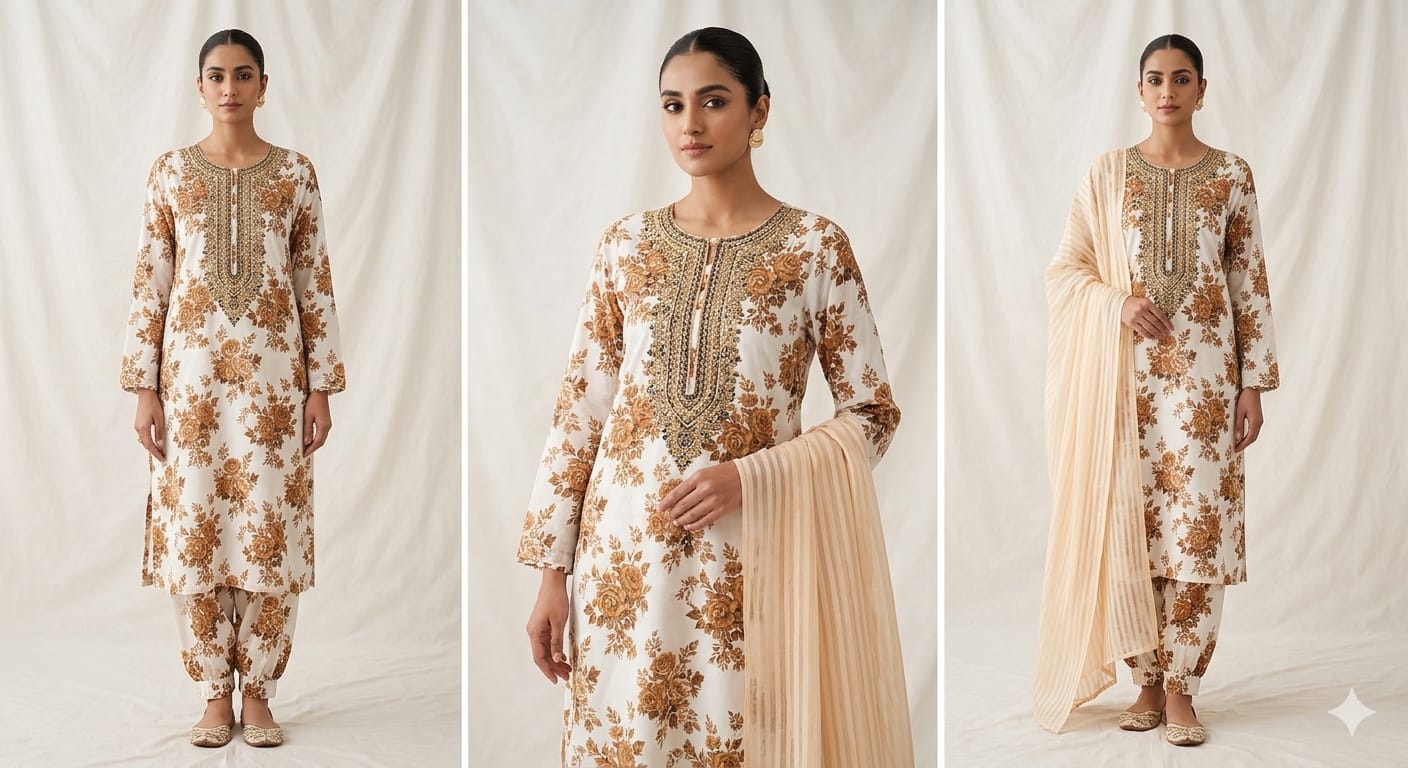 Stitched 3-Piece Lawn Suit