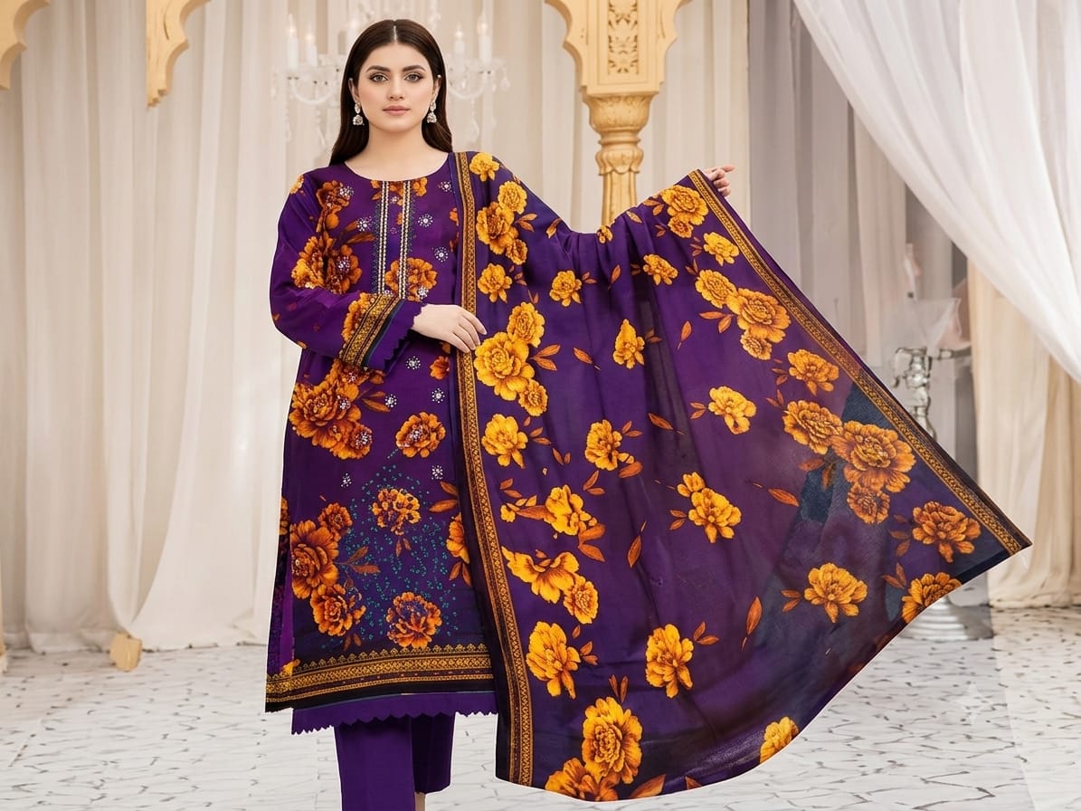 Unstitched 3-Piece Lawn Suit