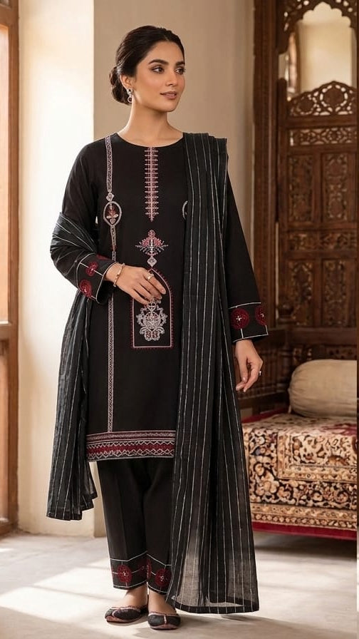Stitched 3-Piece Lawn Suit